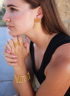 Charkha cuff by Soenaar, handcrafted 18k gold-plated jewelry