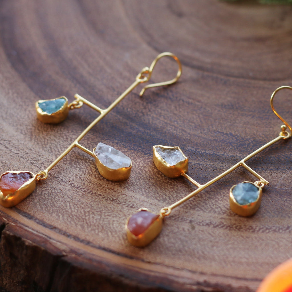 Fiber Earrings by Soenaar, handcrafted 18k gold-plated jewelry (photo 2)