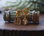 Floral Badge Earrings by Soenaar, handcrafted 18k gold-plated jewelry