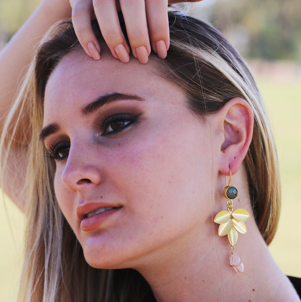 Floret Earrings by Soenaar, handcrafted 18k gold-plated jewelry