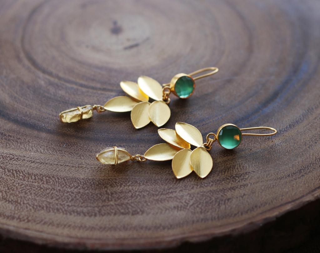 Floret Earrings by Soenaar, handcrafted 18k gold-plated jewelry (photo 5)