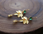 Floret Earrings by Soenaar, handcrafted 18k gold-plated jewelry (photo 5)