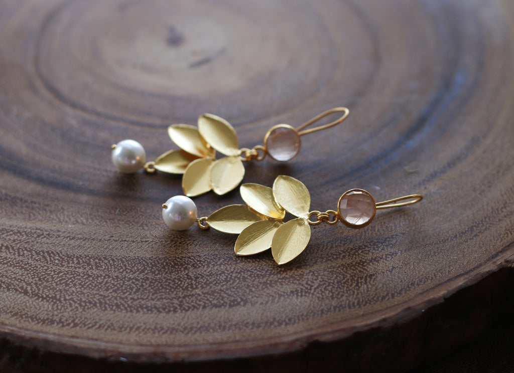 Floret Earrings by Soenaar, handcrafted 18k gold-plated jewelry (photo 4)