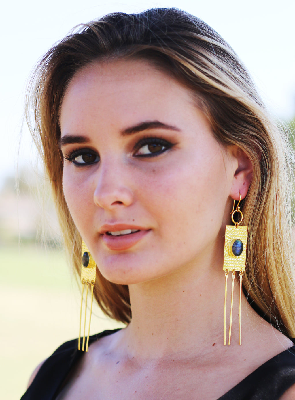 Gypsy Earrings by Soenaar, handcrafted 18k gold-plated jewelry