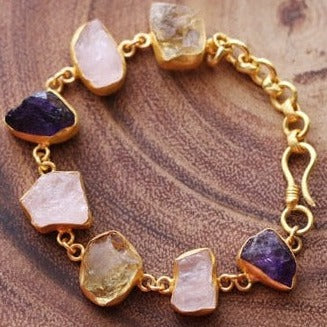 Single stone bracelet by Soenaar, handcrafted 18k gold-plated jewelry
