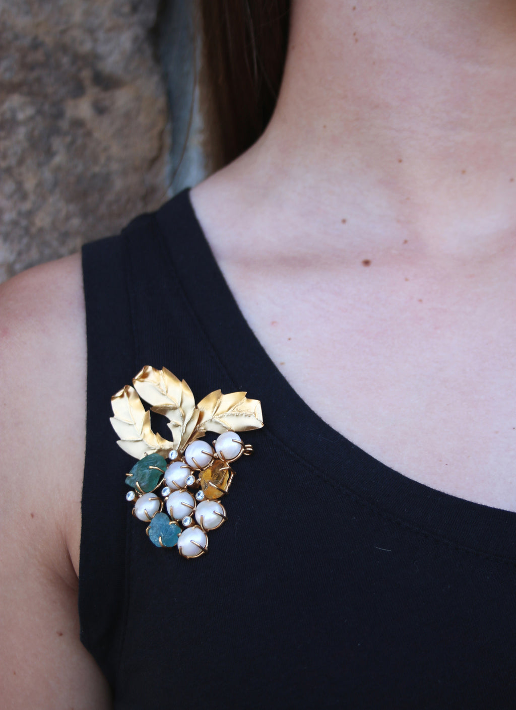 Flower Brooch by Soenaar, handcrafted 18k gold-plated jewelry