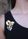 Flower Brooch by Soenaar, handcrafted 18k gold-plated jewelry
