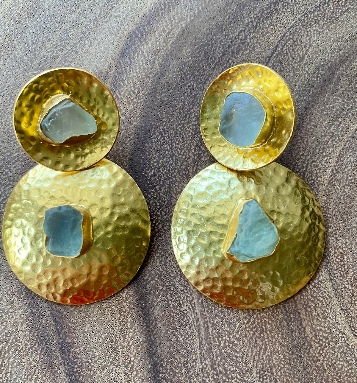 Rondel Earrings by Soenaar, handcrafted 18k gold-plated jewelry (photo 5)