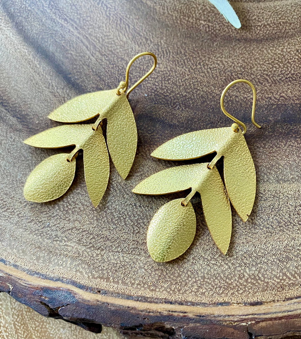 Bevy Handcrafted 18k Gold Plated Hook Earrings by Soenaar, handcrafted 18k gold-plated jewelry (photo 2)