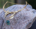 Coil Leaf Choker by Soenaar, handcrafted 18k gold-plated jewelry (photo 3)