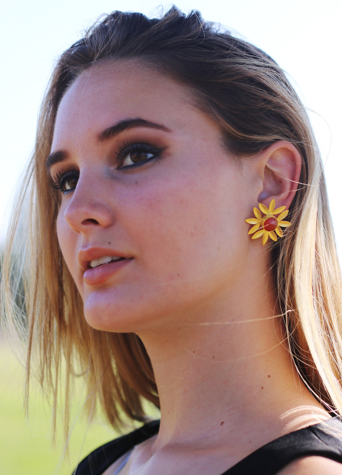 Leaf Bunch Earrings by Soenaar, handcrafted 18k gold-plated jewelry