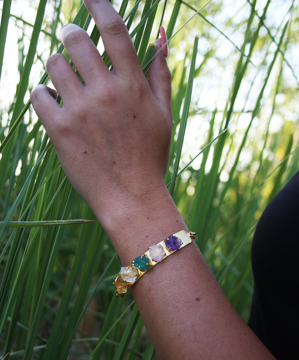 Multistone Bracelet by Soenaar, handcrafted 18k gold-plated jewelry (photo 3)