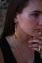 Nepenthes Earrings by Soenaar, handcrafted 18k gold-plated jewelry (photo 3)
