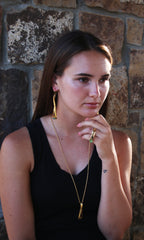 Nepenthes Earrings by Soenaar, handcrafted 18k gold-plated jewelry (photo 5)