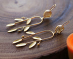 Orchard Stone Earrings by Soenaar, handcrafted 18k gold-plated jewelry (photo 4)