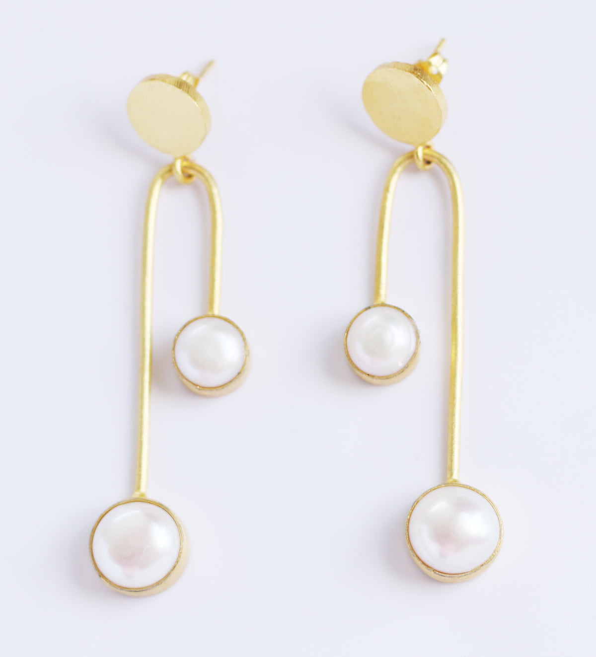 Balance 18k Gold Plated Earrings by Soenaar, handcrafted 18k gold-plated jewelry (photo 5)
