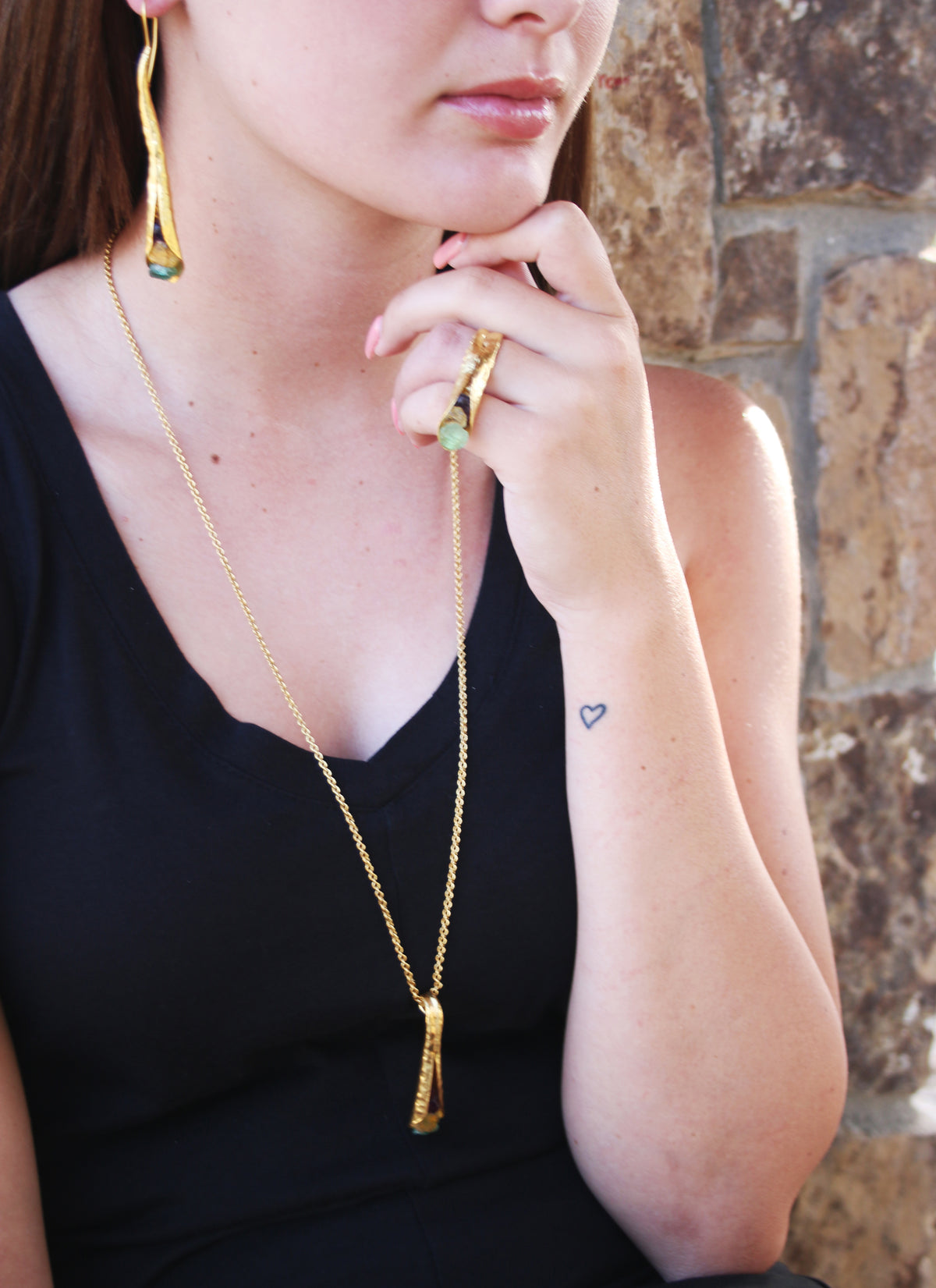 Nepenthes Pendant by Soenaar, handcrafted 18k gold-plated jewelry