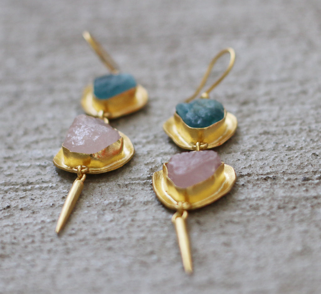 Edge Hook Earrings by Soenaar, handcrafted 18k gold-plated jewelry (photo 3)
