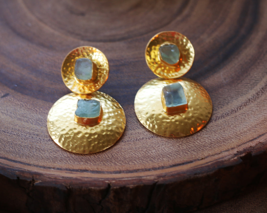 Rondel Earrings by Soenaar, handcrafted 18k gold-plated jewelry