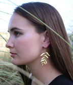 Sapling Earrings by Soenaar, handcrafted 18k gold-plated jewelry