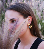Shrub Earrings by Soenaar, handcrafted 18k gold-plated jewelry (photo 5)