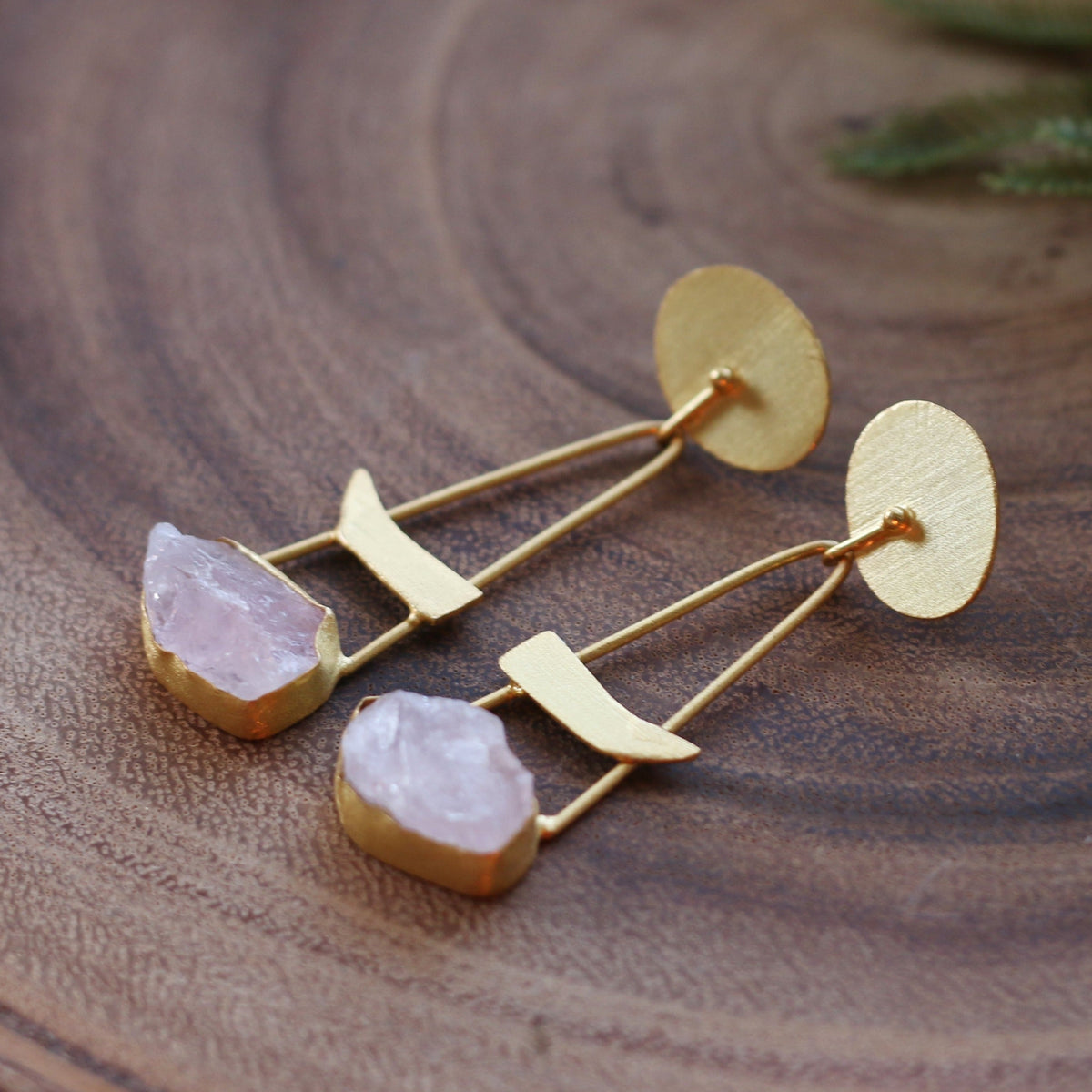 Slash Earrings by Soenaar, handcrafted 18k gold-plated jewelry (photo 2)