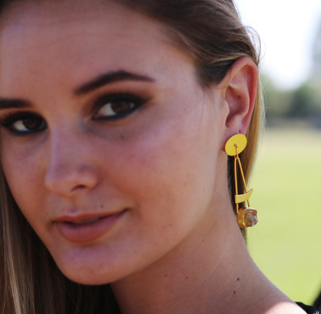 Slash Earrings by Soenaar, handcrafted 18k gold-plated jewelry