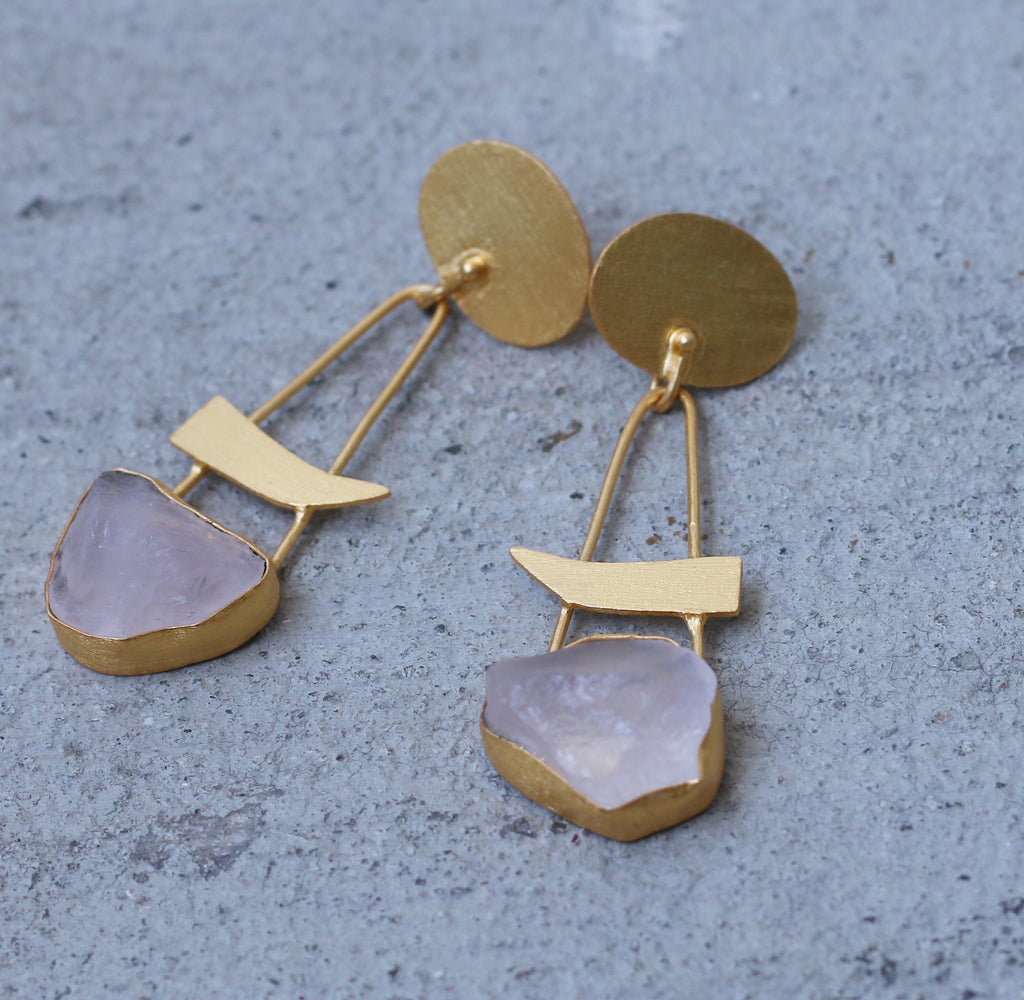 Slash Earrings by Soenaar, handcrafted 18k gold-plated jewelry (photo 6)