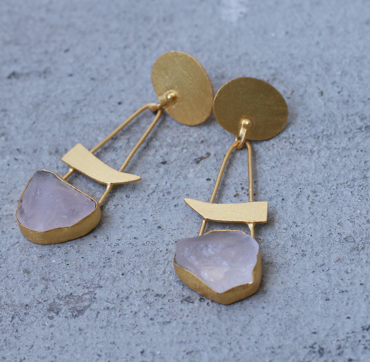 Slash Earrings by Soenaar, handcrafted 18k gold-plated jewelry (photo 6)