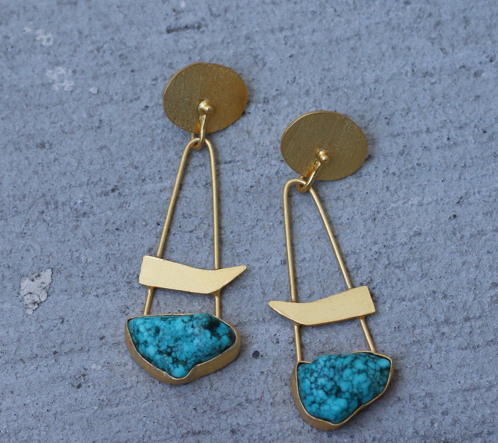 Slash Earrings by Soenaar, handcrafted 18k gold-plated jewelry (photo 7)