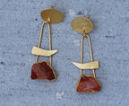 Slash Earrings by Soenaar, handcrafted 18k gold-plated jewelry (photo 3)