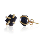 Raw Natural Stone Stud Earrings - Amethyst by Soenaar, handcrafted 18k gold-plated jewelry (photo 5)
