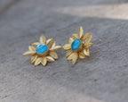 Leaf Bunch Earrings by Soenaar, handcrafted 18k gold-plated jewelry (photo 4)
