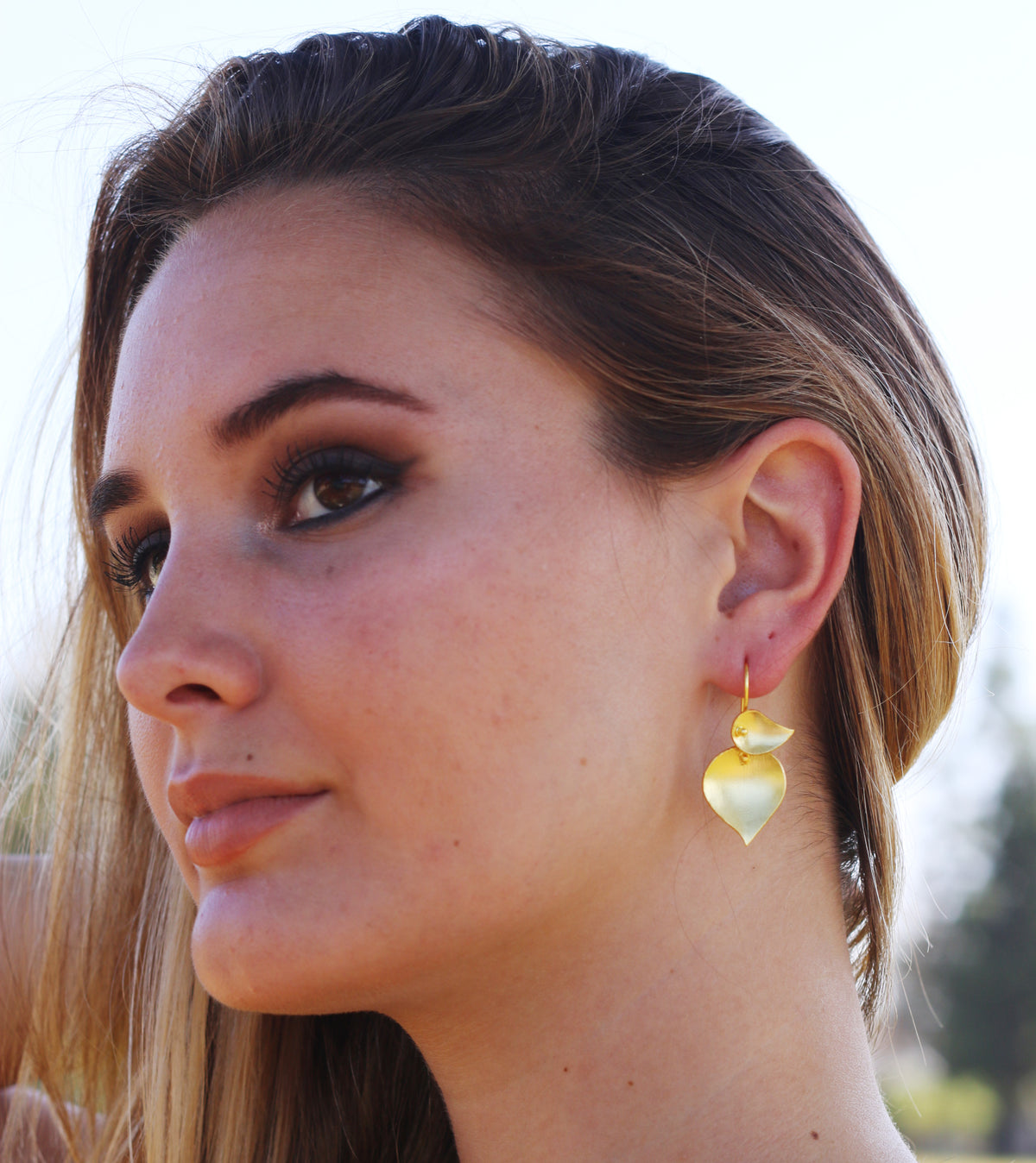 Stipule Handcrafted Hook Earrings by Soenaar, handcrafted 18k gold-plated jewelry (photo 2)