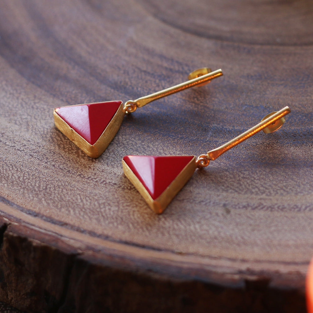 String Earrings by Soenaar, handcrafted 18k gold-plated jewelry (photo 2)