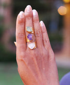 Threefold Cuff Ring by Soenaar, handcrafted 18k gold-plated jewelry (photo 6)