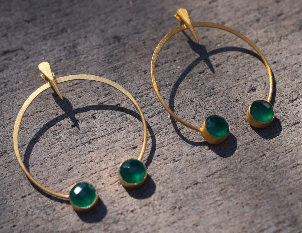 Tribal Folk earrings by Soenaar, handcrafted 18k gold-plated jewelry (photo 4)