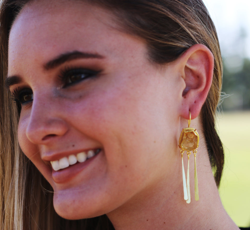 Wave Hook Earrings by Soenaar, handcrafted 18k gold-plated jewelry
